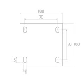 PSG verstellbares Torscharnier M20 mit Schild 100×100 mm verzinkt – schwarzes Auge 001-373 (4)