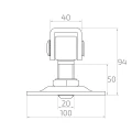 PSG verstellbares Torscharnier M20 mit Schild 100×100 mm verzinkt – schwarzes Auge 001-373 (5)