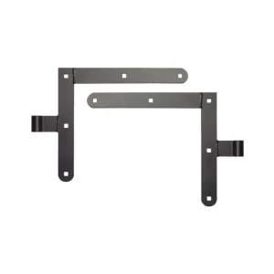 Winkelscharnier Stahl schwarz H250 x L285 mm – Set 4 Stück für zwei Flügel