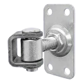 Komet – regulierbare Torwinkelscharnier M12 mit Schildplatte 75 × 37 mm, galvanisch verzinkt 001-522 (1)