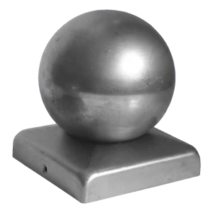 Zaunkappe aus Stahl mit Kugel für Pfosten 40x40 mm – roh