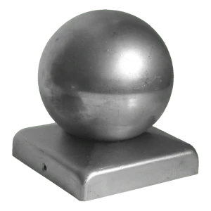 Verzinkter Stahl-Zaunhelm 40×40 mm mit Zierkugel ø 40