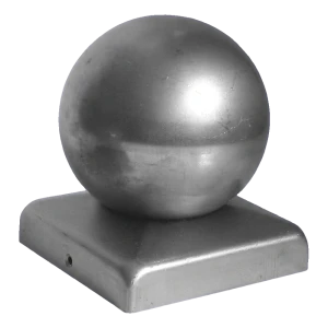 Stahlpfostenkappe mit Kugel 50×50 mm / ø 60 mm – roh