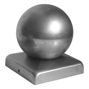 Zaunkappe aus Stahl mit Kugel Ø 60 mm für Pfosten 80×80 mm