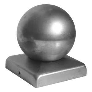 Zaunkappe Stahl verzinkt mit Kugel 80×80 mm / ø 60 mm