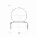 Zaunkappe aus verzinktem Stahl 80×80 mm mit Kugel ⌀ 80 mm 001-565 (2)
