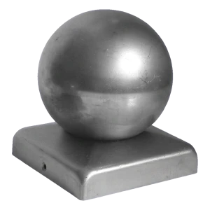Stahl-Zaunkappe für Pfosten 100×100 mm mit Dekorationskugel ⌀ 80