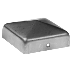 Pyramidenförmige Stahlabdeckung für Zaunpfosten 120×120 mm – roh