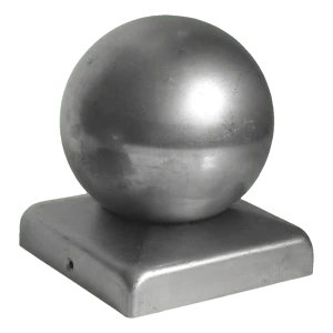 Verzinkter Stahldeckel für Zaunpfosten 120×120 mm mit Kugel ø 120
