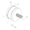 Punkthalterung für Glas 8-17,52 mm Ø 50/8/M10x50 AISI 304 System flach schwarz 000-505 (3)