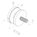 Punkthalter für Glas 8-17,52 mm fi 50/8/M8x45 AISI 304 flaches System Satin 000-477 (3)