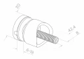 Punkthalter für Glas 6-12mm Ø 30/13/M8x40 AISI304 System 42,4 Satin 000-521 (3)