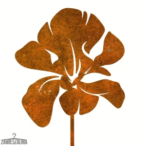 Zawieszalnia – Gartendekoration Rostiger Iris aus Corten-Stahl XL 17×96 cm