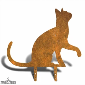 Gartenschreck Katze Pfötchen L 41×42 cm – Metall-Dekoration und Vogelabwehr