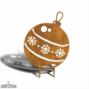 Zawieszalnia – Gartendekoration rostfarbene Weihnachtskugel XL 54×77 cm aus Cortenstahl