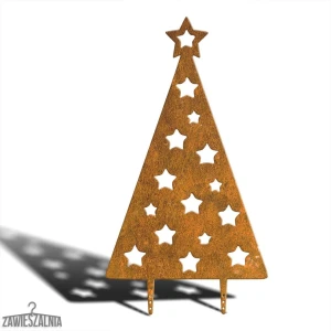Zawieszalnia – dekorativer Garten-Weihnachtsbaum aus Corten-Stahl XXL 92 cm mit Sternen
