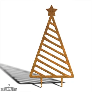 Hängedekoration Weihnachtsbaum Garten XXL 92 cm – Cortenstahl, Streifenmuster