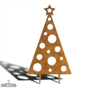 Zawieszalnia – dekorativer Garten-Weihnachtsbaum XXL 92 cm aus Cortenstahl, Punktemuster