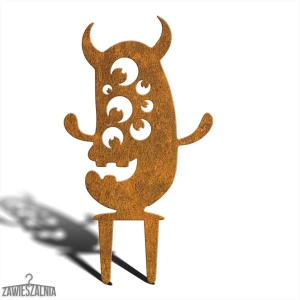 Zawieszalnia – Gartendekoration aus Corten-Stahl 'Monströses Monster Basil' XL 39 cm