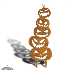 Gartendekoration Stracho Kürbisse XL 78 cm – Halloween-Dekoration aus Cortenstahl