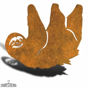 Hängedeko – Gartendekoration hängender Faultier XL aus Corten-Stahl 55×48 cm