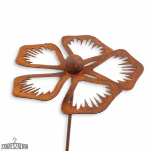 Gartenschmuck 3D Rostfarbener Immergrün XL aus Cortenstahl 83 cm