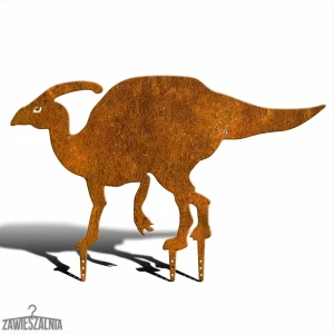 Zawieszalnia – Gartendekoration Stahl-Dinosaurier Parasaurolophus XXL 90 cm Corten