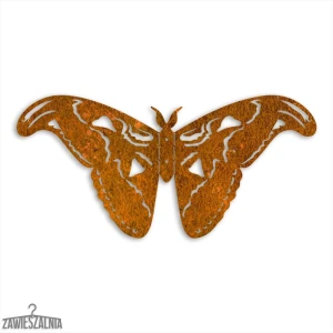 Wanddekoration 3D Schmetterling Atlasspinner L 50 cm Corten-Stahl