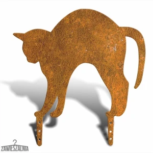 Zawieszalnia – Garten-Vogelscheuche Katze mit Buckel L 38 cm, Cortenstahl