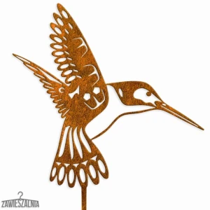 Zawieszalnia – Gartenschmuck Rostiger Kolibri XL, Dekoration aus Corten-Stahl 22×102 cm
