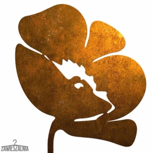 Zawieszalnia Biżuteria Ogrodowa – dekorativer Mohn aus Corten-Stahl XL 14×96 cm