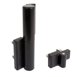 Locinox PUMA – hydraulischer Torschließer und Scharnier 180° für Gartentore, schwarz RAL 9005