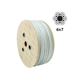 Verzinktes Stahlseil Ø4,0 mm – Konstruktion 6×7, Faserkern