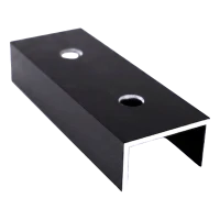 PV-Montageprofil-Verbinder Aluminium schwarz eloxiert 120 mm U-Profil 25×45