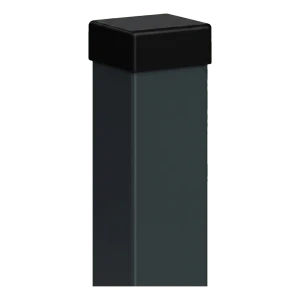 Zaunpfosten 80x80 mm graphitgrau RAL 7016 mit Abdeckkappe – 2,0 lfm