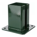 Stahl-Bodenplatte für Zaun- und Torpfosten 100×100 mm grün RAL 6005 000-791 (1)