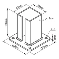 Stahl-Bodenplatte für Zaun- und Torpfosten 100×100 mm grün RAL 6005 000-791 (3)