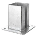 Stahlfußplatte für Zaun- und Torpfosten 100×100 mm, verzinkt 000-789 (1)