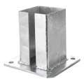 Stahlfußplatte für Zaun- und Torpfosten 100×100 mm, verzinkt 000-789 (2)