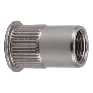 Blindnietmutter Edelstahl A2 M5×11,5 mm – kleiner Senkkopf, gerändelter Schaft – Karton à 250 Stk.