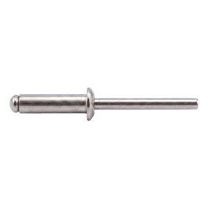 Blindniet, Flachrundkopf Edelstahl A4/A4 ISO 15983 3,0×12 mm – Flachkopf, offen – Karton à 500 Stück