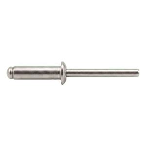 Blindniet, Flachrundkopf Edelstahl A2/A2 ISO 15983 4,0×10 mm – offene Bauform – Karton mit 500 Stück