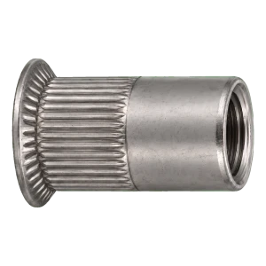 Blindnietmutter Edelstahl A4 M5×13,5 mm – Kegelkopf, gerändelter Schaft – Karton à 250 Stück