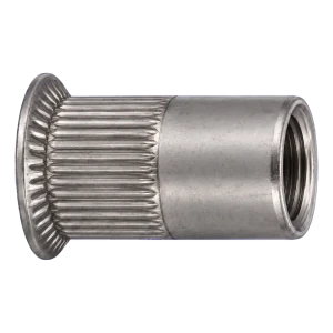 Blindnietmutter Edelstahl A4 M10×21 mm – Senkkopf, gerändelter Schaft – Karton 250 Stk.