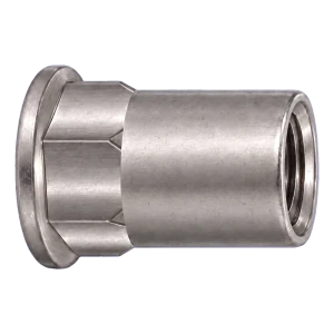 Blindnietmutter Edelstahl A2 M4×11,5 mm – Flachkopf, teilweise Sechskantschaft – Karton à 250 Stk.