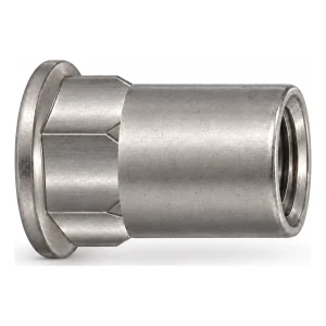 Blindnietmutter Edelstahl A2 M5×13,5 mm – Flachkopf, teilweise Sechskantschaft – Karton à 250 Stück