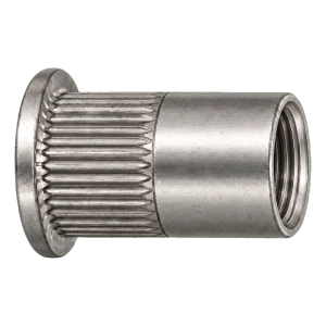 Blindnietmutter Edelstahl A2 M8×18,5 mm – Flachkopf, Rändelschaft – Karton 250 Stk.