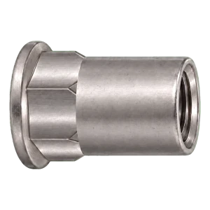 Blindnietmutter Edelstahl A2 M6×15,5 mm – Flachkopf, Teilsechskantschaft – Karton à 250 Stück