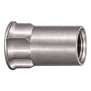 Blindnietmutter Edelstahl A4 M6×16 mm – kleiner Kegelkopf, Schaft teilweise sechskantig – Karton 250 Stk.