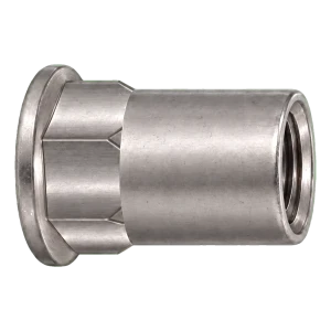 Blindnietmutter Edelstahl A4 M8×17,5 mm – Flachkopf, teilweise Sechskantschaft – Karton à 250 Stück